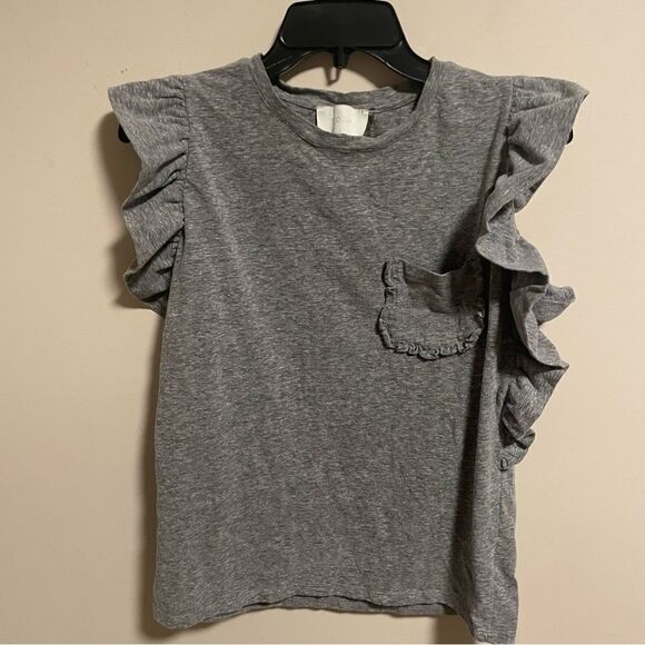 STORIA Paloma Ruffled Top in Heathered Gray Size Small - Picture 7 of 7